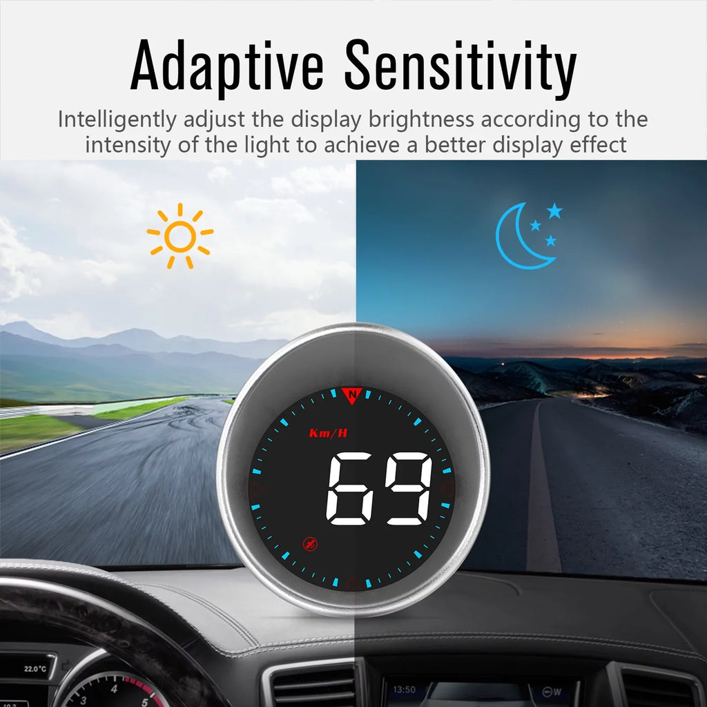 Display Display Mileage, Compass Head-up Car Alarm Alarm Overspeed Digital and Speedometer Driving Car HUD Driving Fatigue Angle,