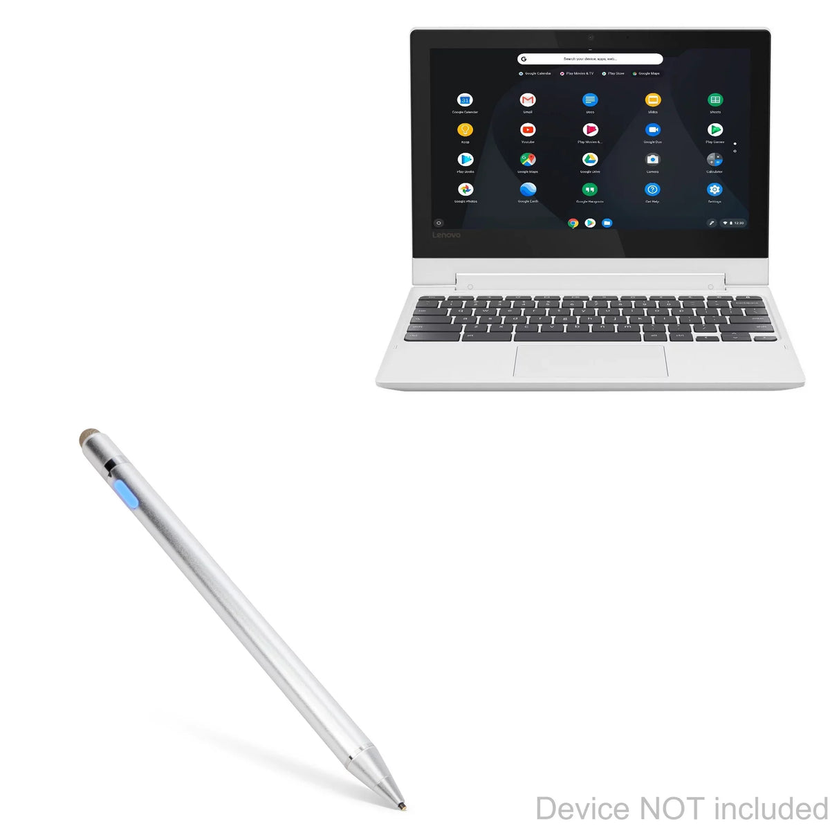 Stylus Metallic Active Electronic with Tip BoxWave Convertible Stylus] Fine Chromebook - 2-in-1 Ultra (11.6") [AccuPoint Stylus Silver C330 Lenovo Pen,