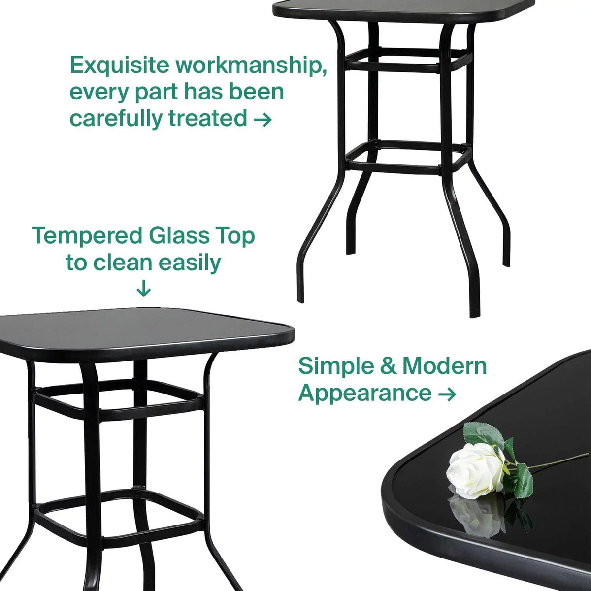 With Resistance Finish Glass Table Ashlee Bar Metal liquid
