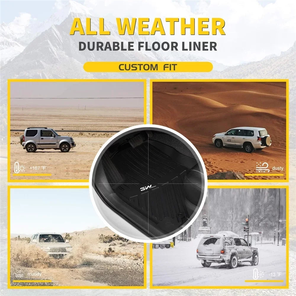 (2018-2023),TPE for Floor 2nd Tiguan Floor Liner 3W climate for Fit Volkswagen Liners,Black All Full Volkswagen Mats Tiguan,1st Row & Set Custom Car