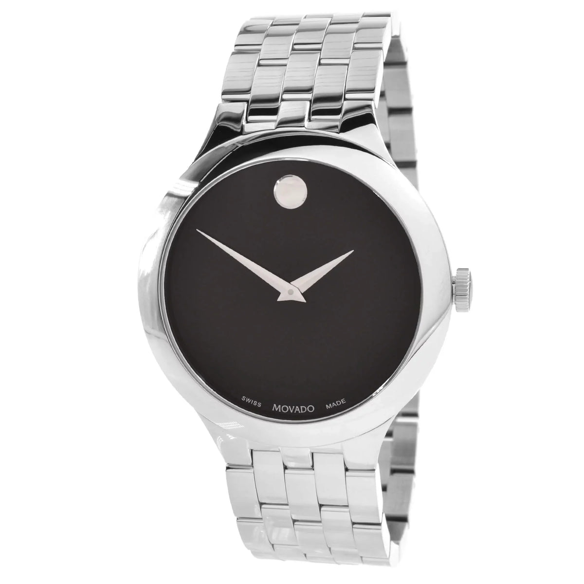 Watch Silver Veturi Dial Unisex Case 0607415 Movado Black Tone