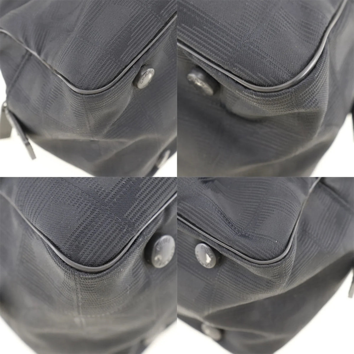 Boston Black Used Handbag Nylon A15828 Canvas Travel New Ladies Authenticated Line Mini