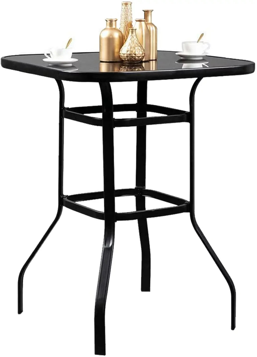 With Resistance Finish Glass Table Ashlee Bar Metal liquid