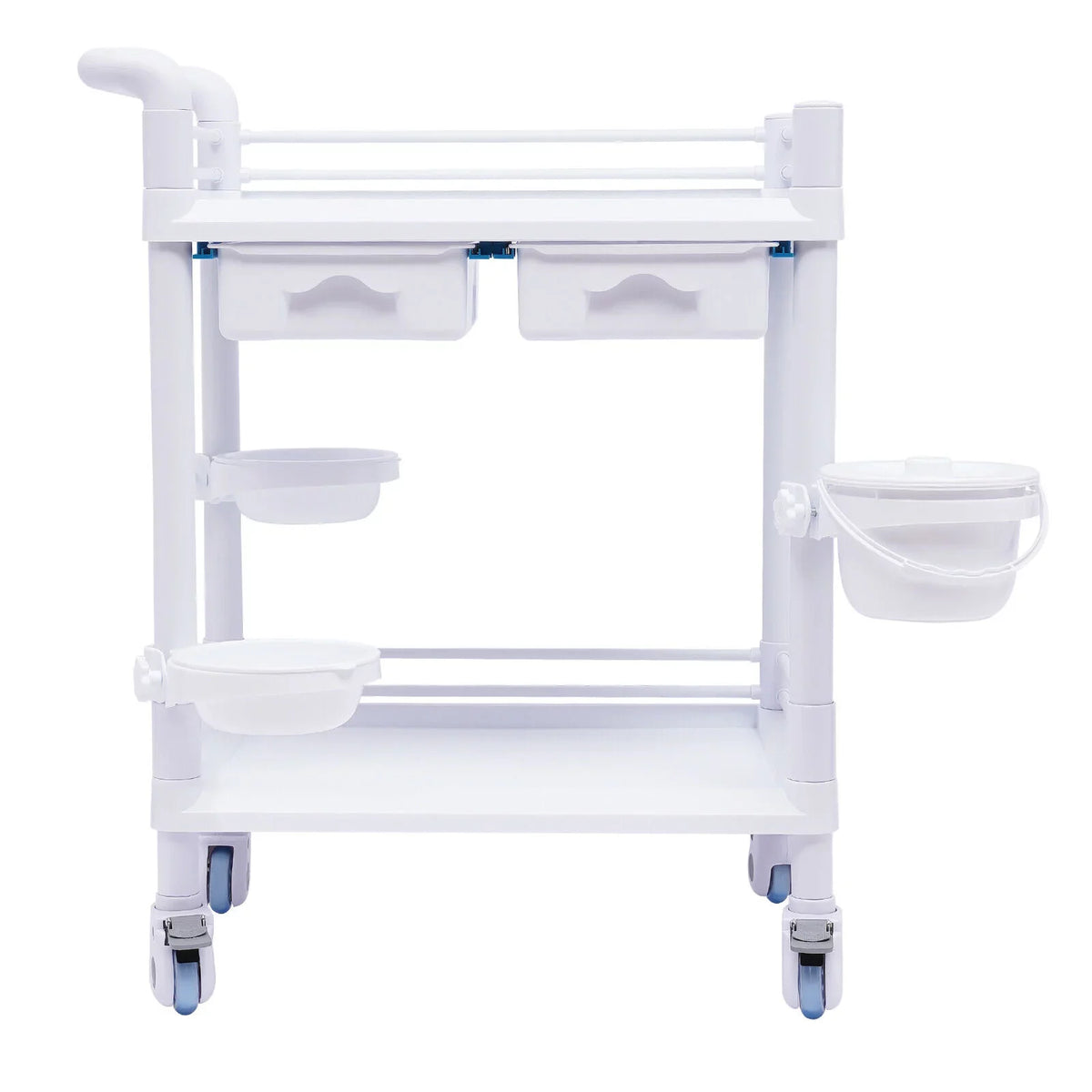 Duty Drawers Utility Rolling 2 Salon for 360°Rotate Trolley Dirt Cart Spacious Medical Tier Miumaeov Hospital Heavy Beauty Clinic Medical Buckets Dental Trolley Wheels with