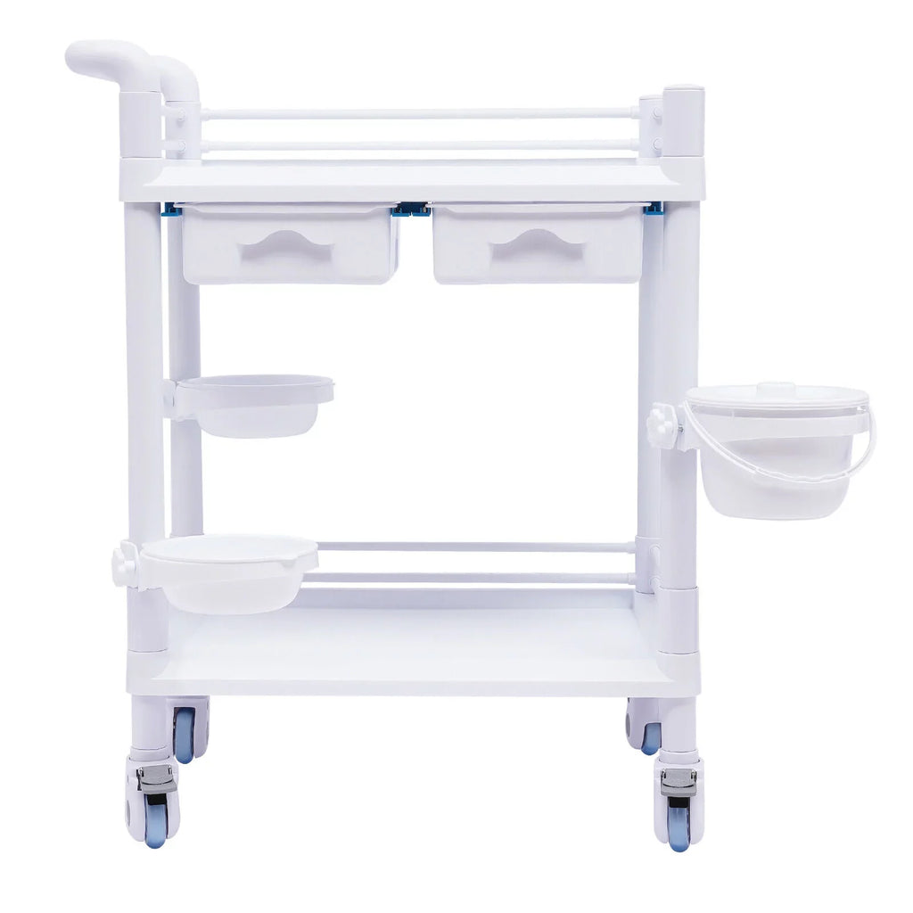 Hospital Spa Mobile Utility Clinic Rolling Salon 360°Rotate Beauty Spacious Salon Tier Cart Rolling Dental Trolley Trolley Beauty Cart, with Beauty Wheels for Trolley Spa 2