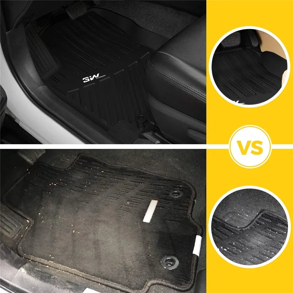 (2018-2023),TPE for Floor 2nd Tiguan Floor Liner 3W climate for Fit Volkswagen Liners,Black All Full Volkswagen Mats Tiguan,1st Row & Set Custom Car