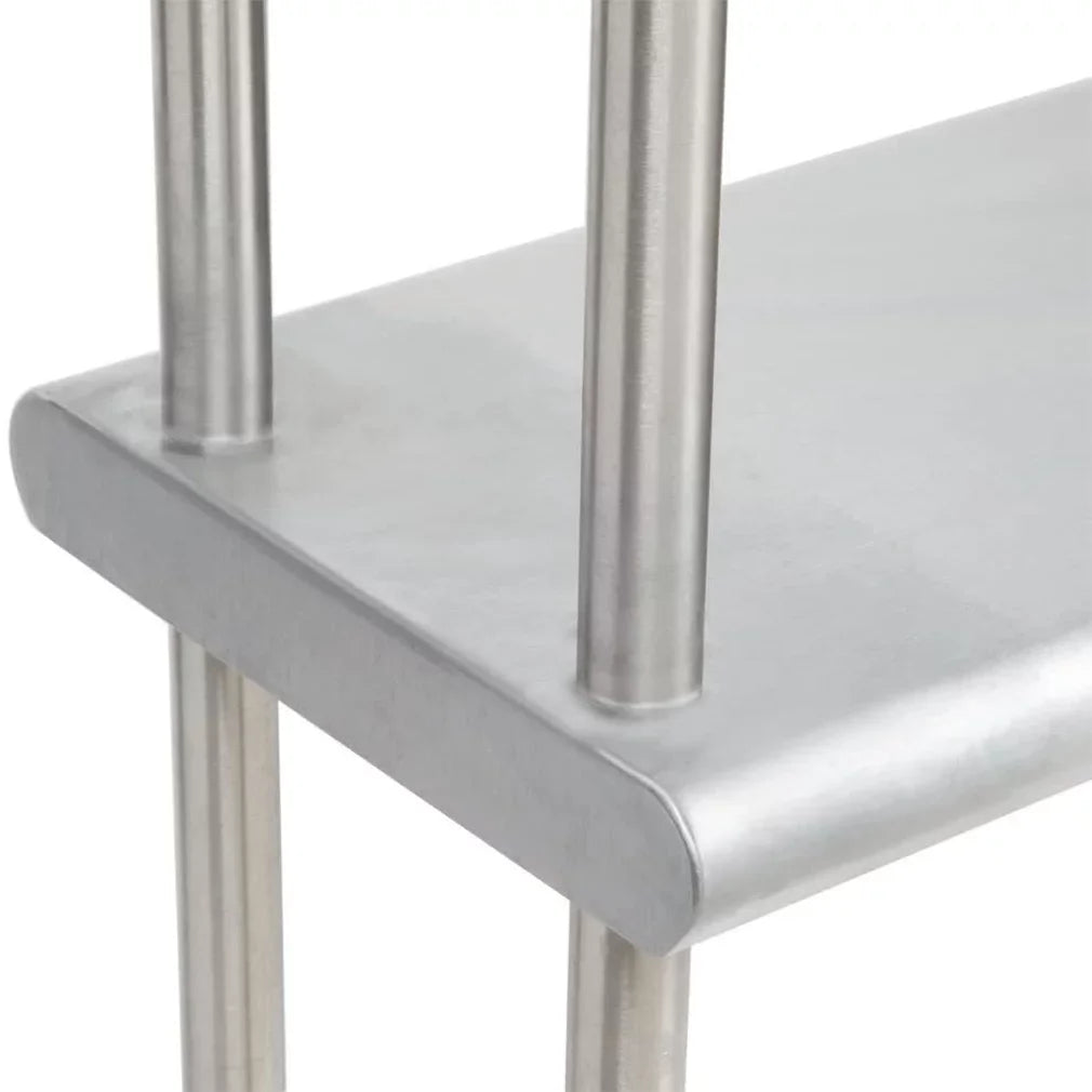 24" Prep With Metal Shelving Tier Double | x Combo 48" Stainless | Two Shelves 12" Overshelf Kitchen & Table Table Steel Wide Work