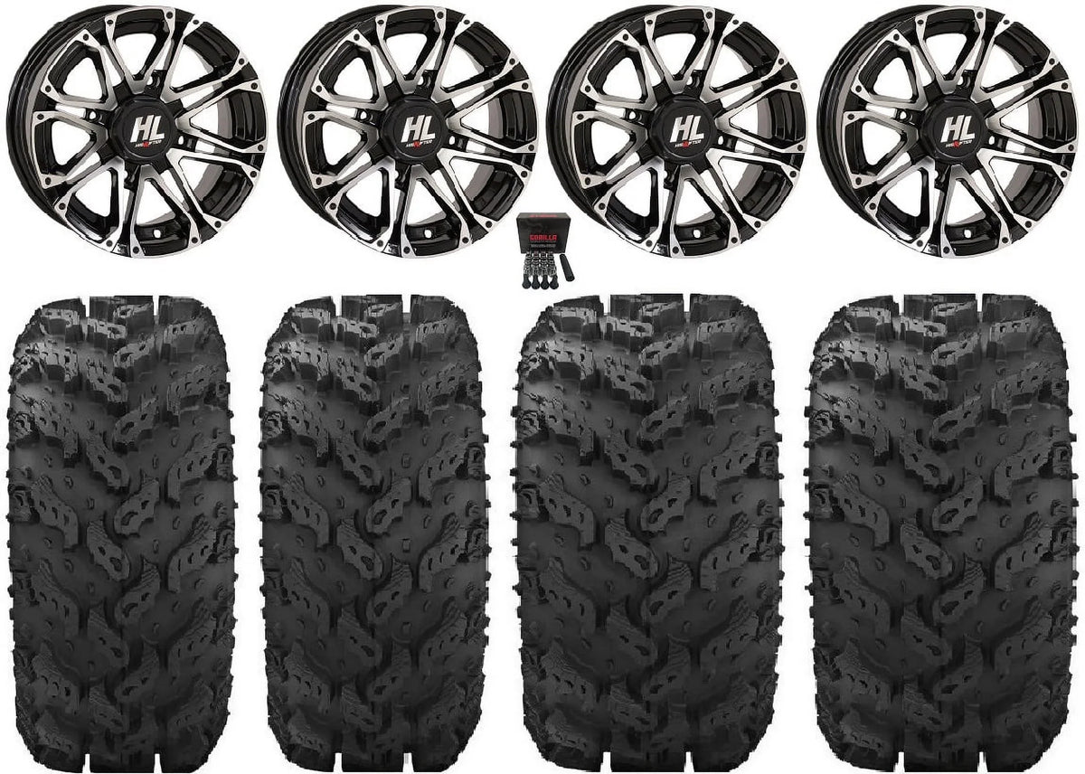 Mule Reptile 26" Teryx HL3 Lifter High 14" Machined Kawasaki Tires Wheels