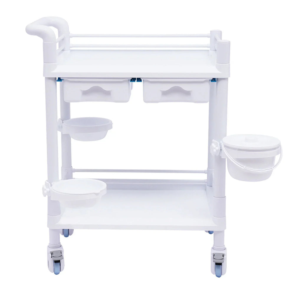 Hospital Spa Mobile Utility Clinic Rolling Salon 360°Rotate Beauty Spacious Salon Tier Cart Rolling Dental Trolley Trolley Beauty Cart, with Beauty Wheels for Trolley Spa 2