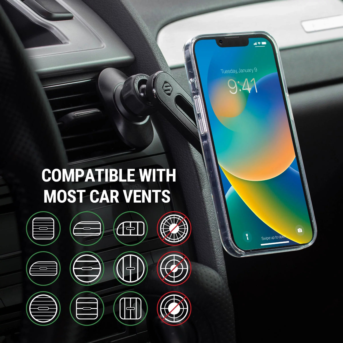 15/14/13 iPhone Magnetic 4in1 w/ Pro MPMSODVM Comp Scosche Dash/Windshield/Vent Mount MagicMount MS
