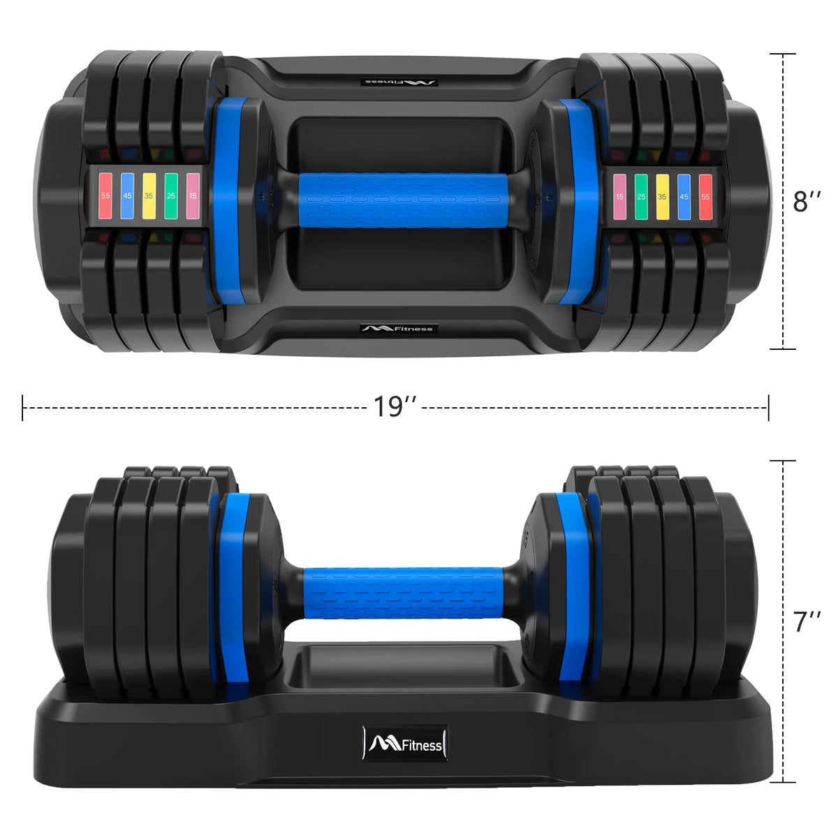 Single by Body Tray, 55lb for with Fast Adjustable Fitness Handle Turning Adjust Full Workout Suitable Weight Dumbbell Anti-Slip - with Exercise Handle, Dumbbell Dumbbell