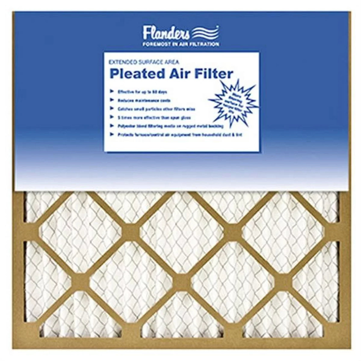 Flanders in. 25 Wirebacked Of - Frame Air Kraft With Basic x Pack Media 81555.011425 14 Filter 12 Pleated
