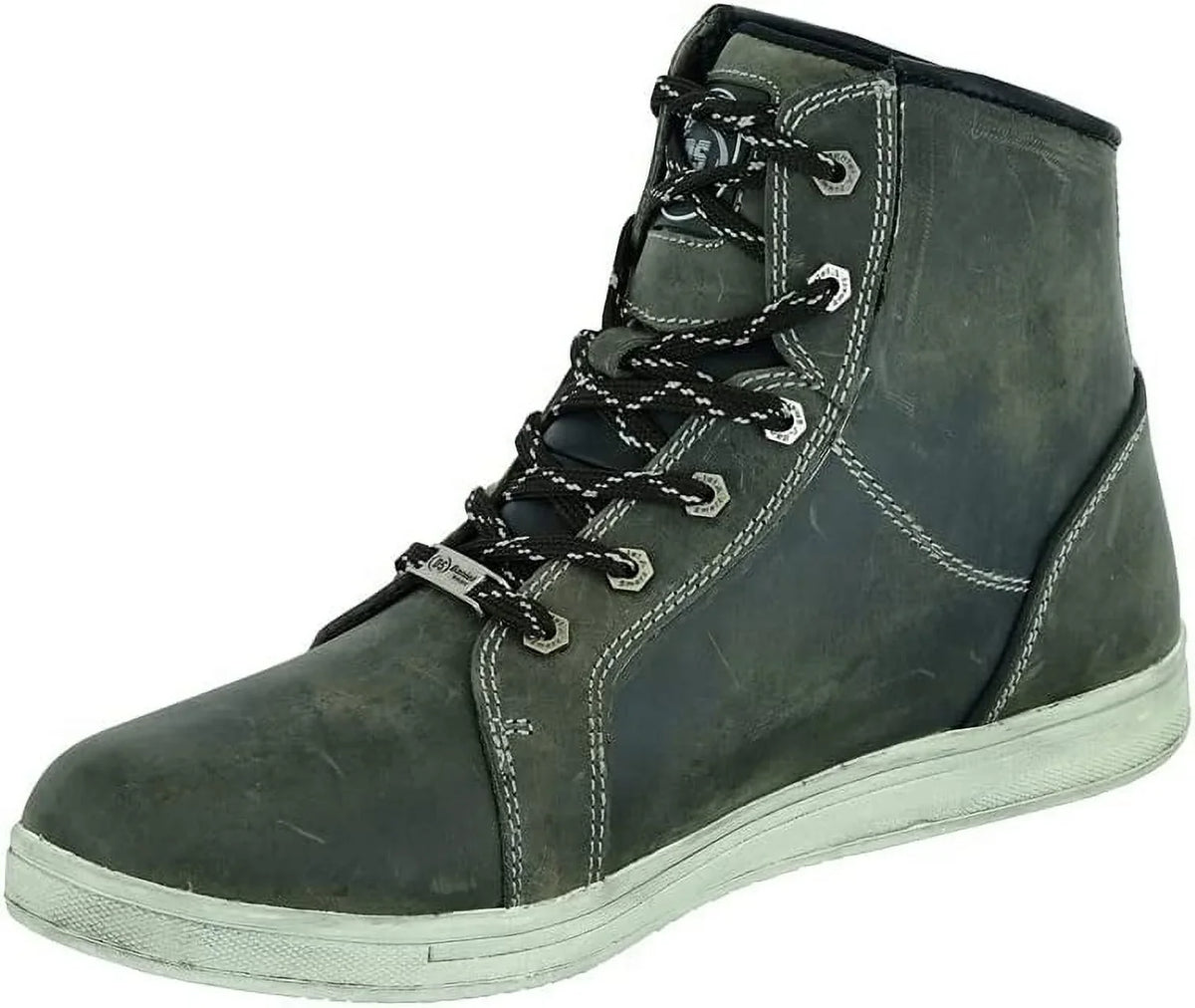 Full Leather Smart Men’s Boots Shoes Closure Grain & – Motorcycle Rubber Waterproof with Lightweight Outsole Lace-up Daniel