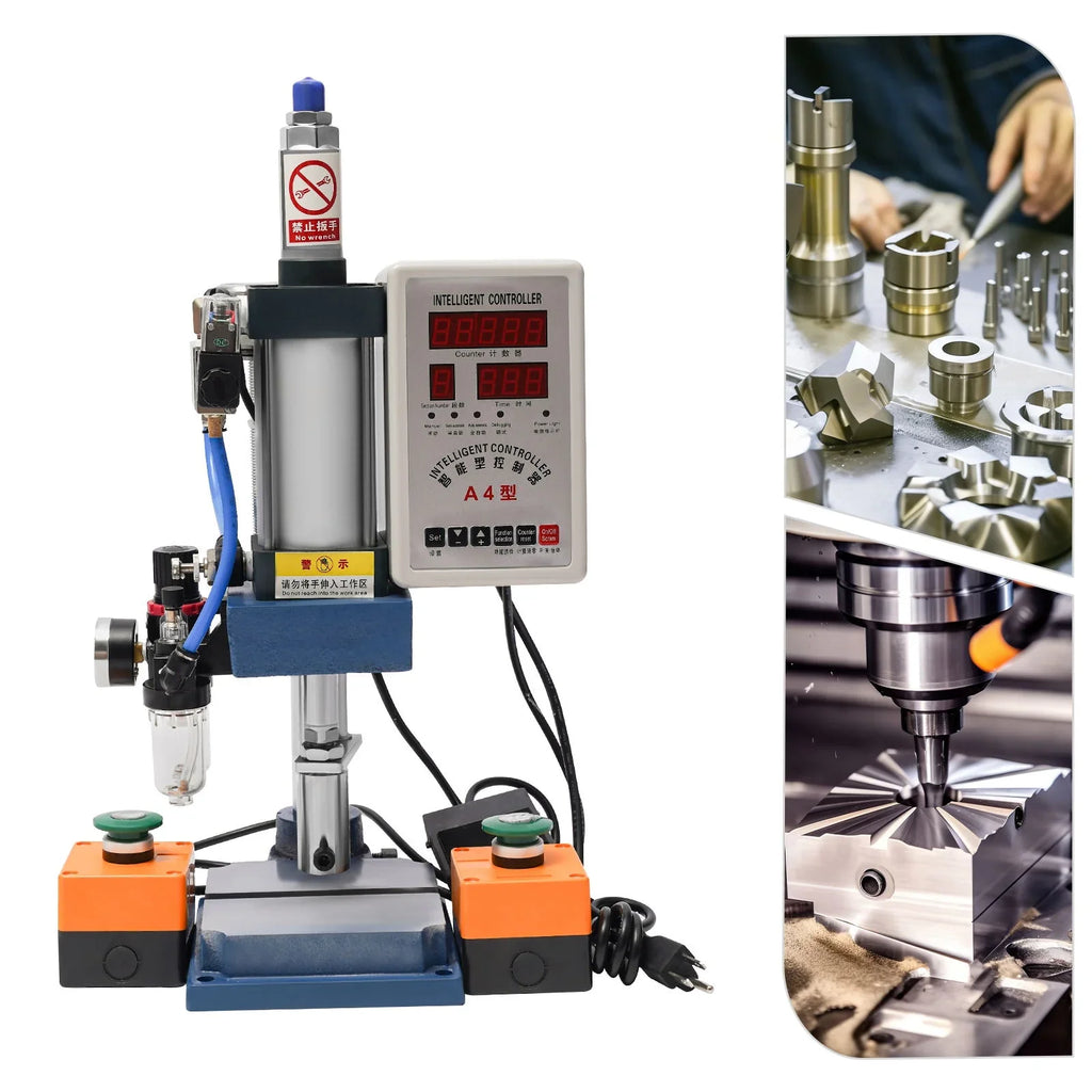 Desktop Double Press 440lbs Punching Pneumatic Press Wuzstar Machine, Control Machine Digital Punch