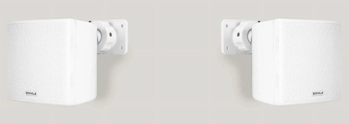 Mount Swivel Speakers Wall 70v Commercial 4 Cube Rockville Restaurant 3.5" White