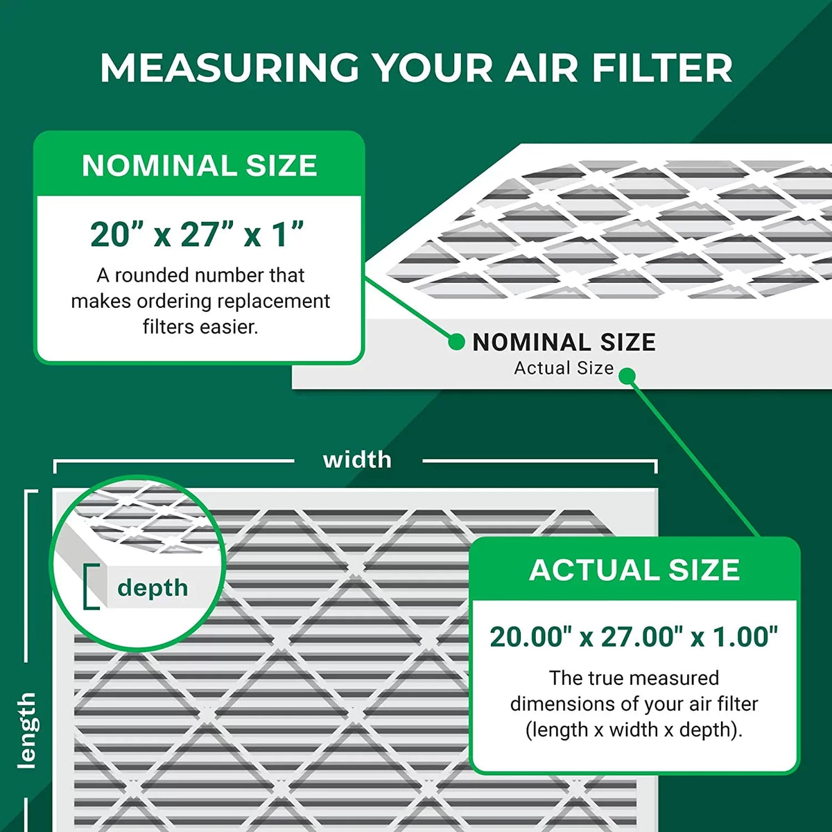 11 20x27x1 Filters AC Filterbuy Pleated HVAC MERV Air (1-Pack) Furnace