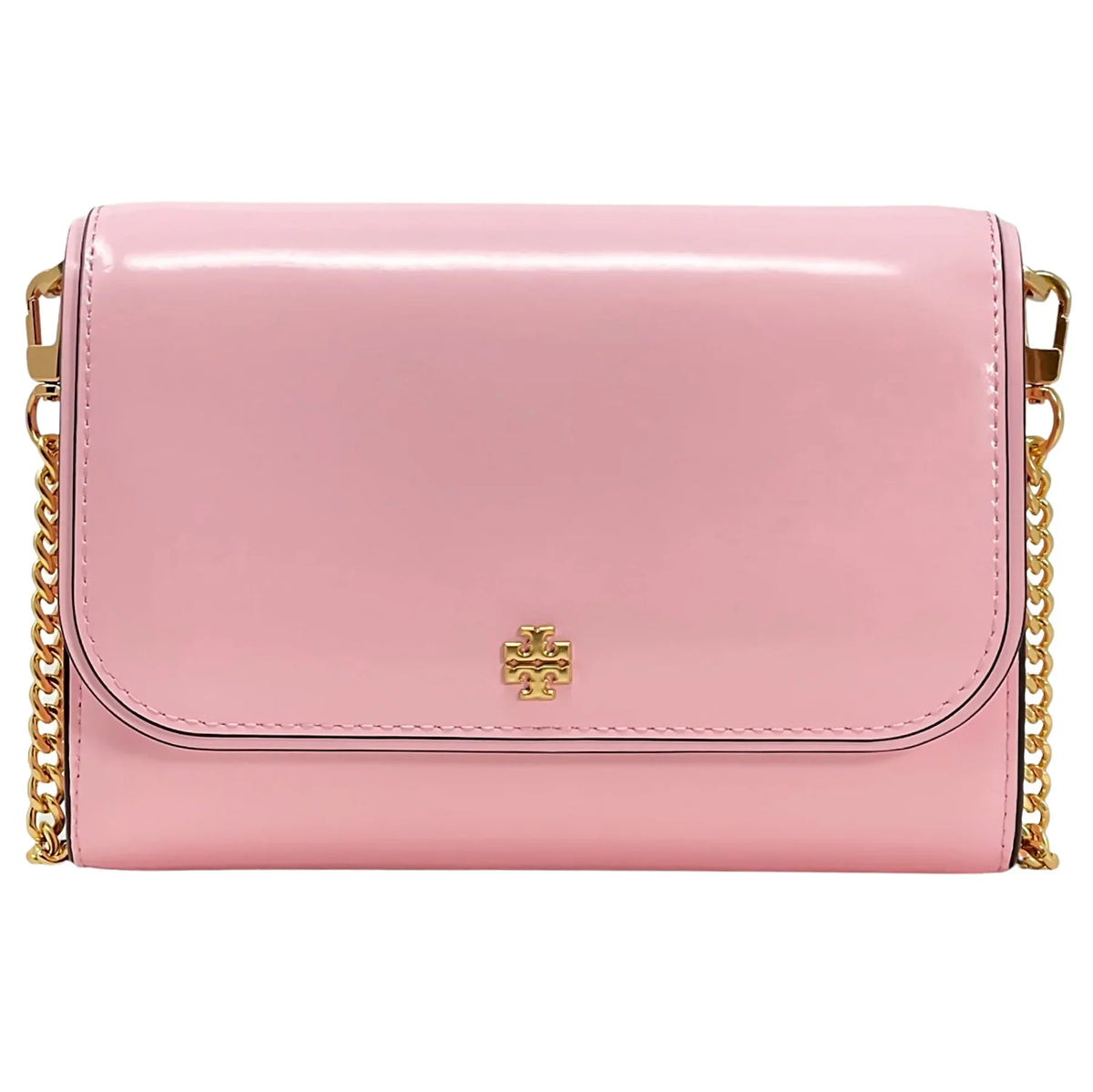 Emerson Burch Bag Women's Leather Tory Chain Crossbody (Pink Patent Wallet Plie)