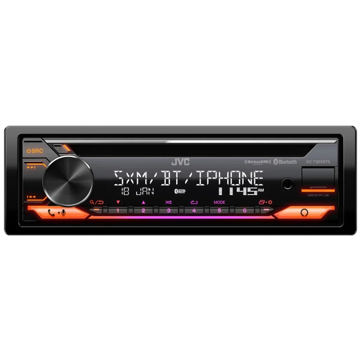 DIN 2-Way CD AM/FM Amazon AUX Built-In, 2x Car 98-2013 Multimedia KD-T920BTS Coaxial Player Car Single Audio Stereo Speakers, Harley Install USB 6.5" Bluetooth Alexa Receiver Kit with JVC Adapter