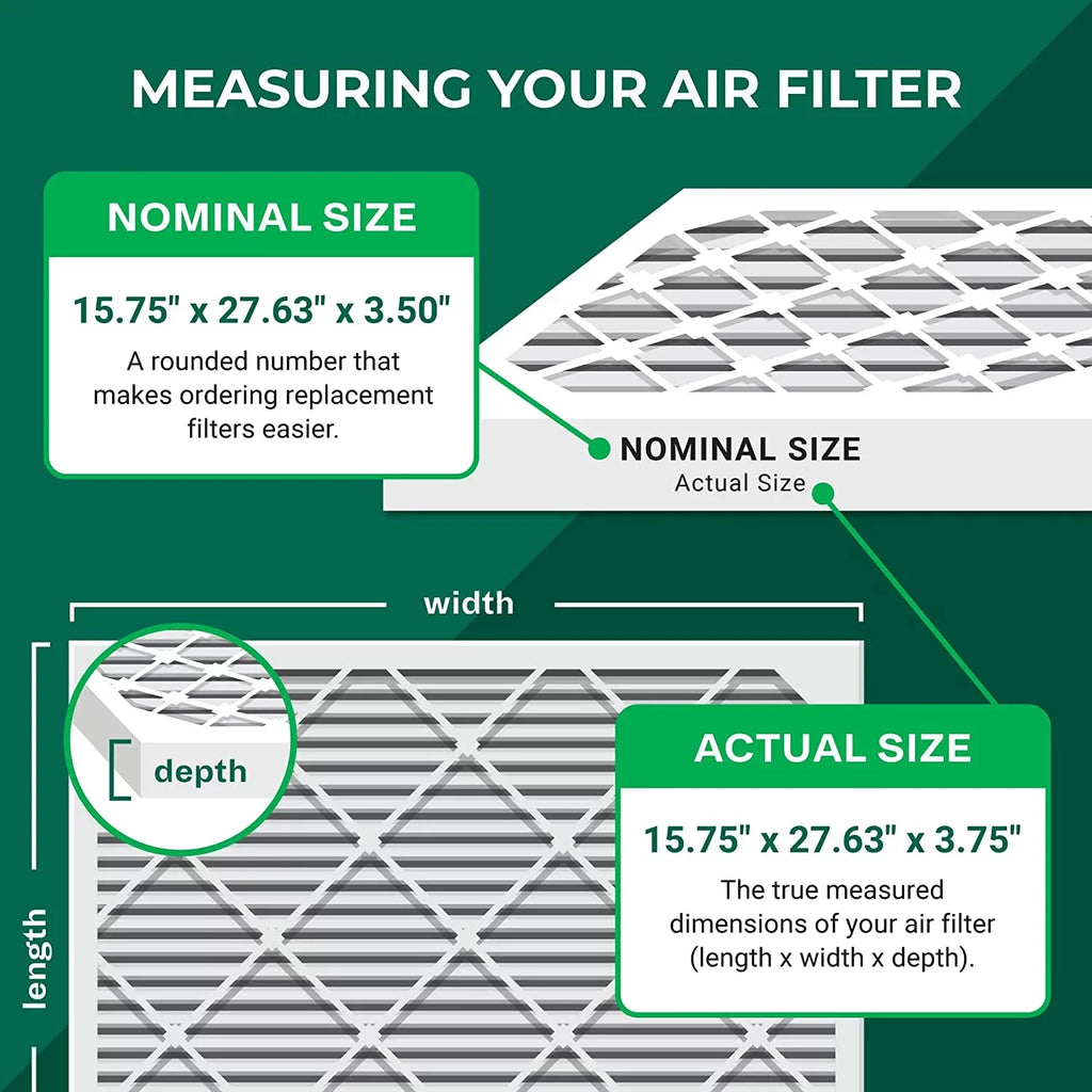 104/2140 AC (4-Pack) Space-Gard Furnace 15.75x27.63x3.50 MERV for Air Filterbuy Filters Aprilaire Pleated HVAC 8