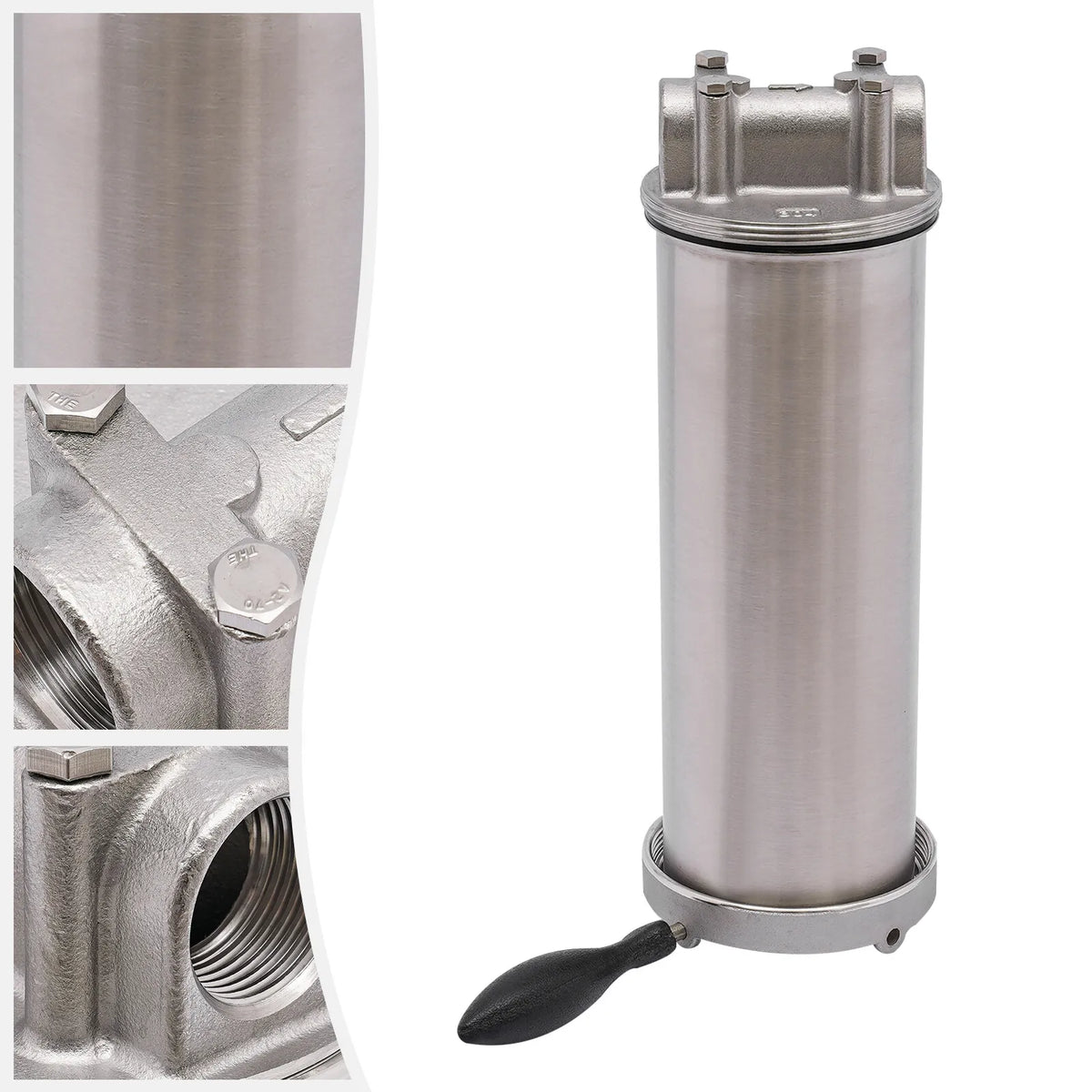 Steel 3/4" liquid Filter Housing thread outlet R inlet Stainless Cartridges 10" &