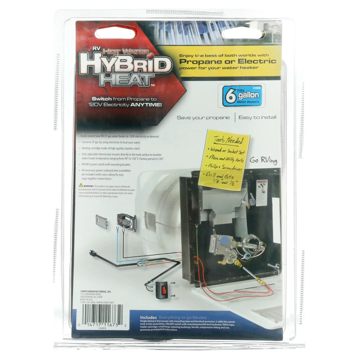 to On 6 liquid - Camco Electricity gal. RV Converter Heaters Heater liquid 11673 Gas 120V Converting Demand for LP
