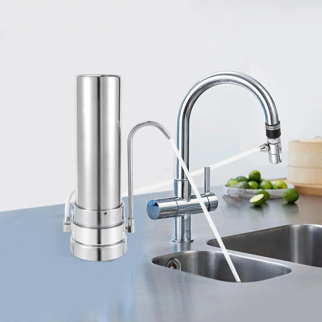 System Sink Tap Stainless Filter Filter Filtration liquid Silver Countertop Drinking