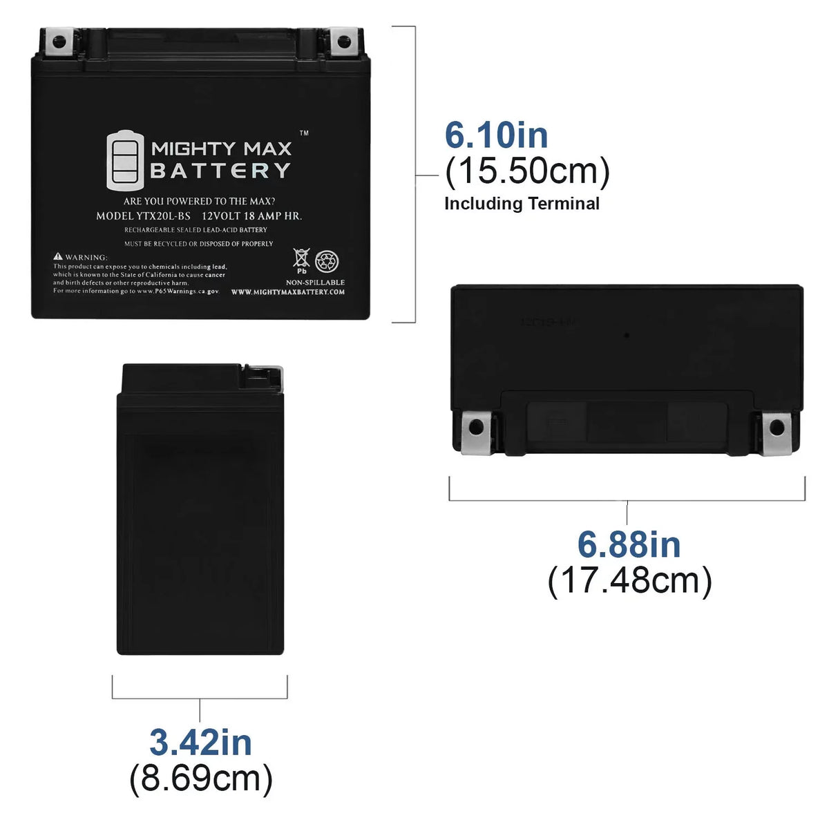 for YTX20L-BS Jet 95-99 E1F2G1G2 Battery Kawasaki Replacement Ski