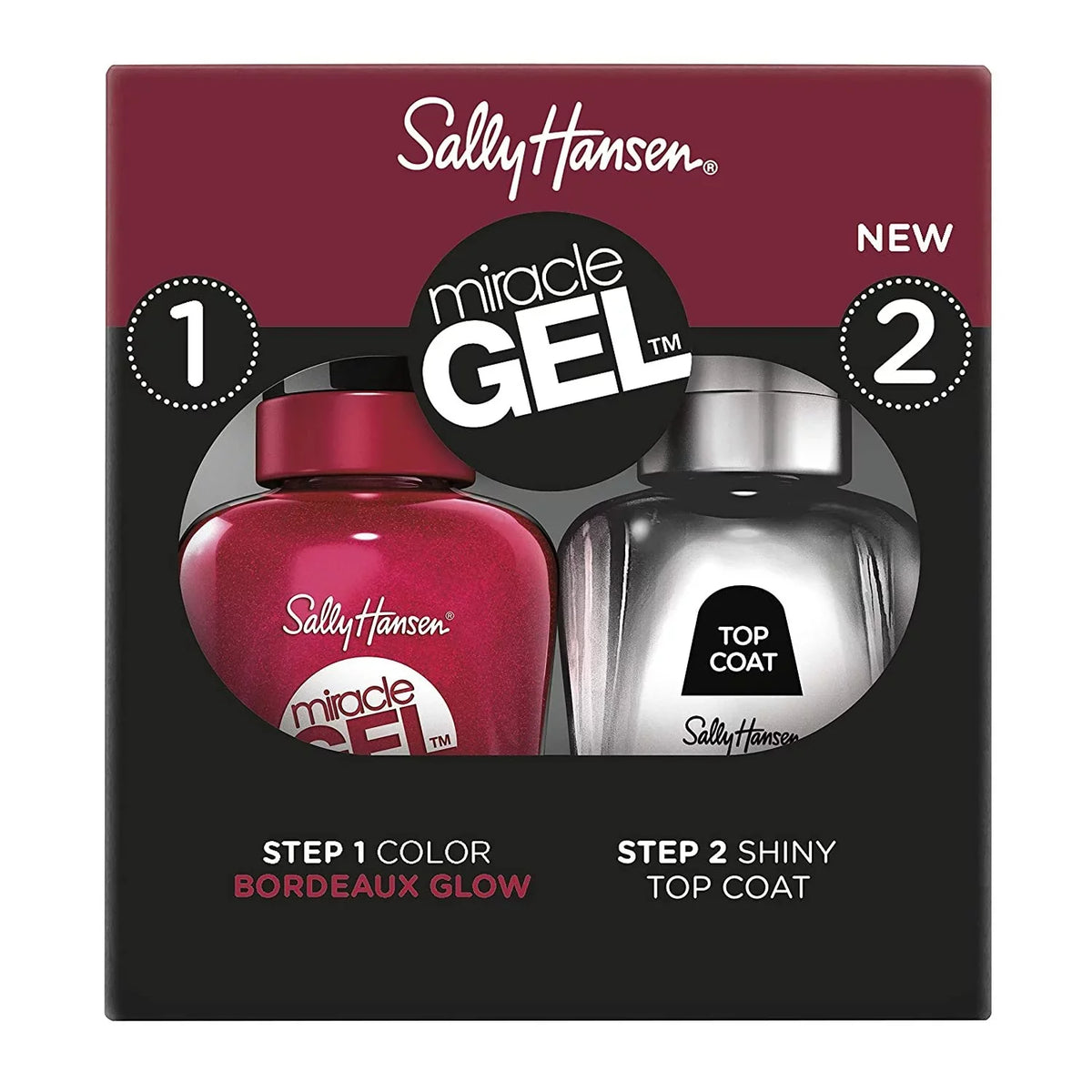 Nail Gel Hansen Bordeaux Sally Duo Polish, Miracle Glow Pack
