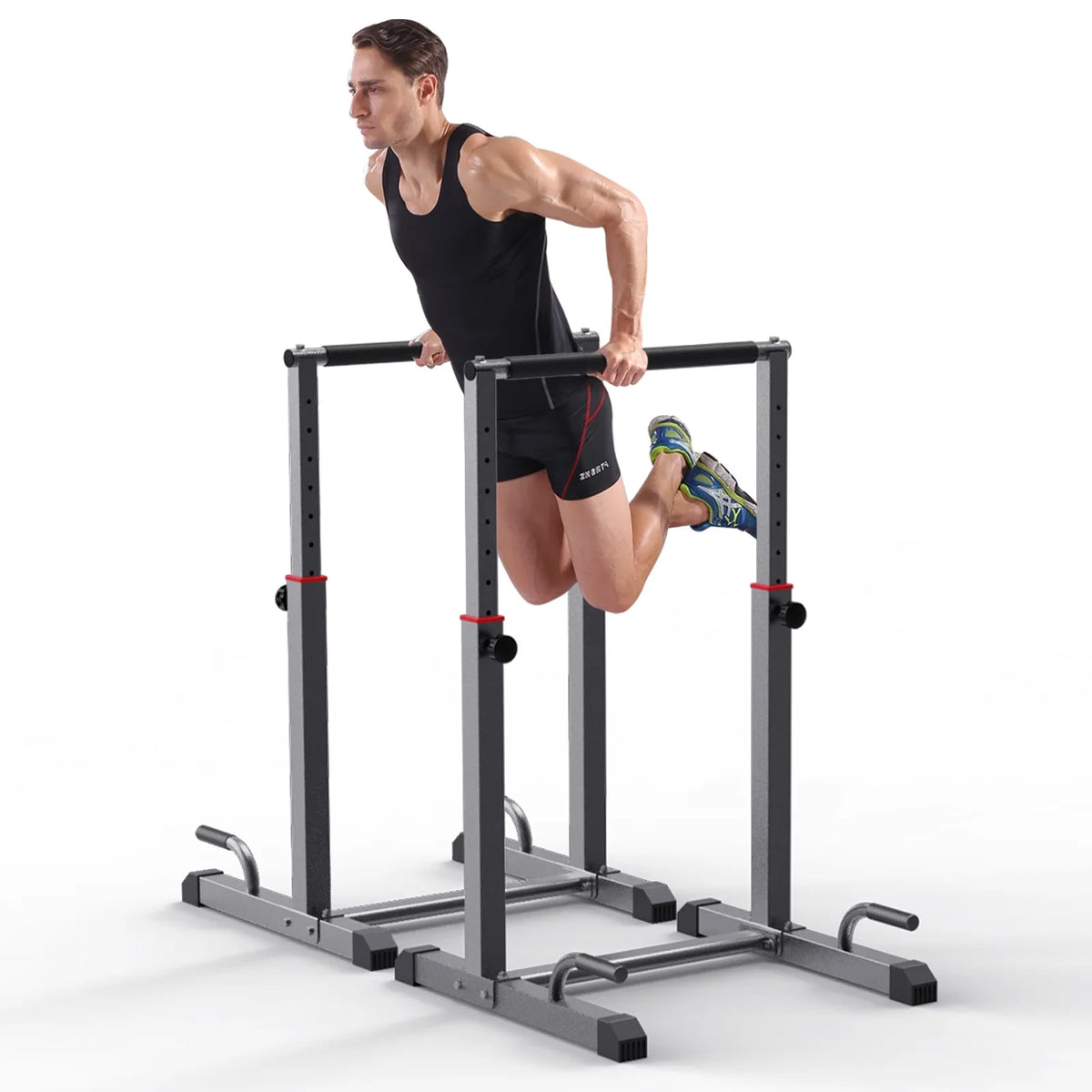 Workout Station Bar Adjustable, Dip Heave Full Fitness,Functional 1200lbs Set, Bars 9 Parallettes Dip Duty Level for Station Body