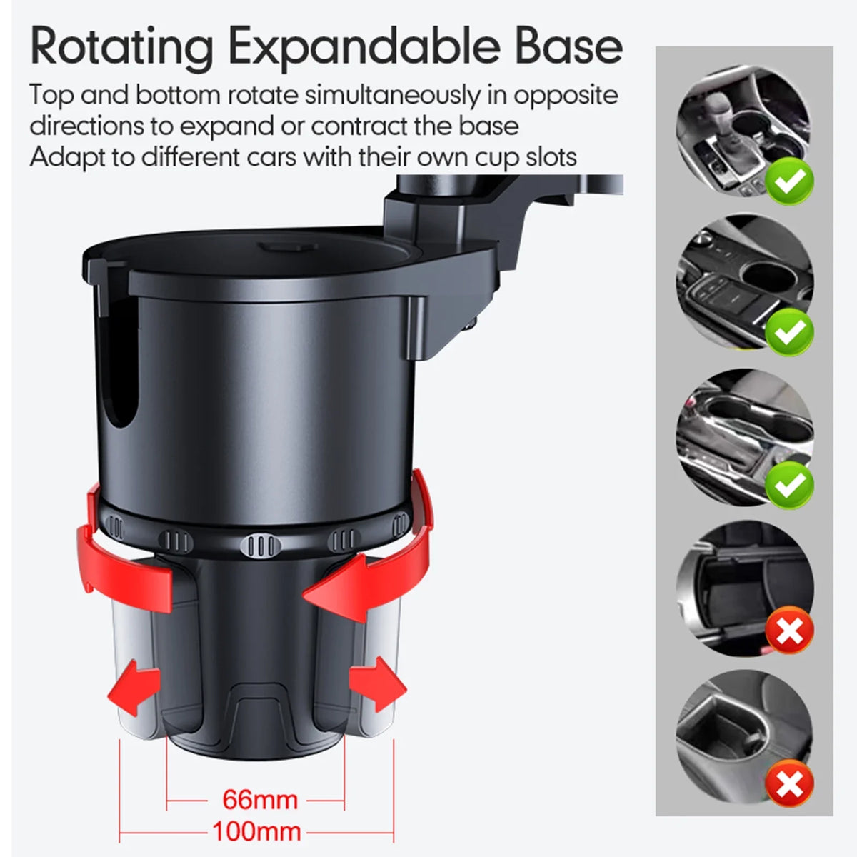 S, Expander Back Phone Tray, Adjustable Convenient Cup dimension Seat Organizer, Holder, for Mobile Base, Front Holder, Multifunctional Travel 360° Auto Car Car Rotation OWSOO with