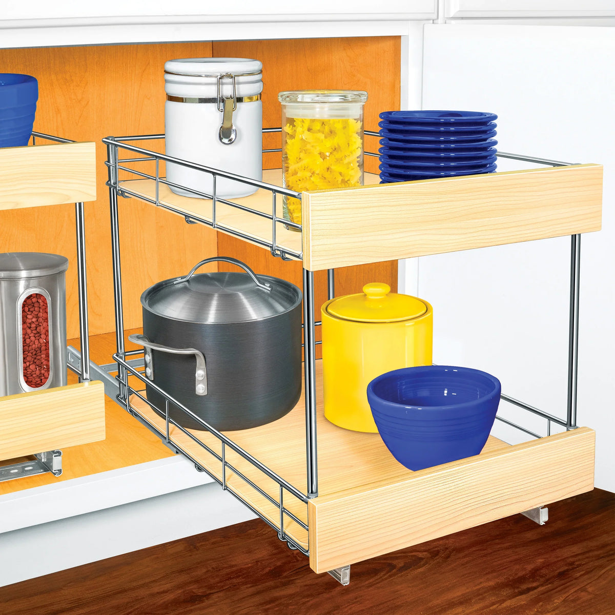 Sliding Cabinets 21", for Roll Warranty- Out - Out Ltd Shelf x Pans - Cabinet Pantry PROFESSIONAL® Out Organizer LYNK Kitchen - Double for Lifetime Shelves Pull 14" SELECT™ Slide Drawers Pots,