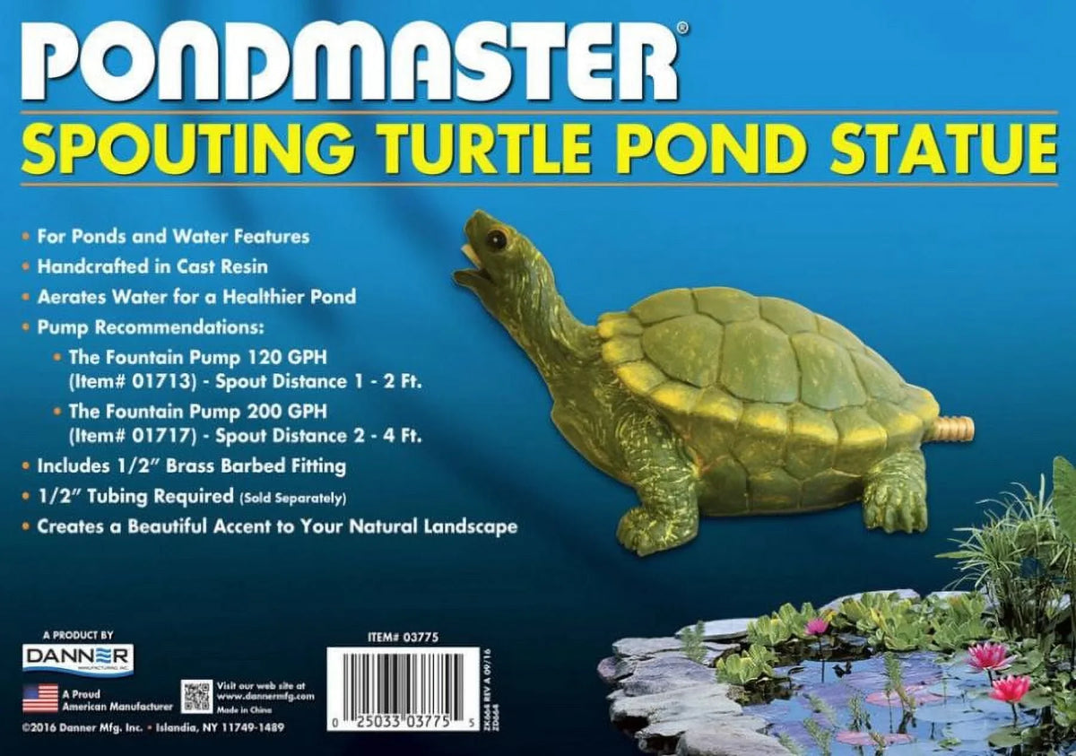 x Pondmaster 3 of Pack 9"L 5.6"H Resin Spitter Turtle x 3.6"W