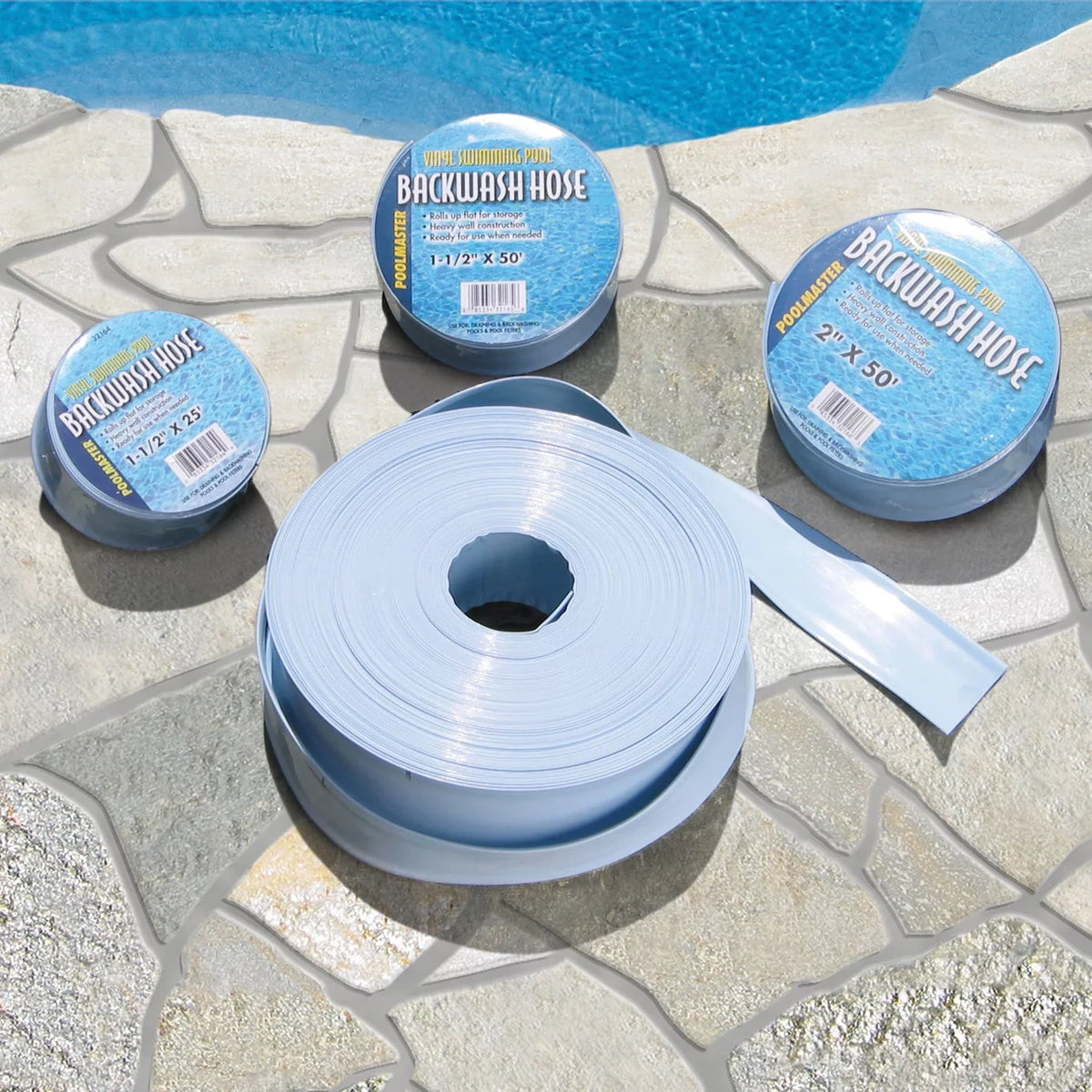 with Heavy Stainless 1/2-Inches Pool by Clamp, 1 Hose Swimming Duty Filter 50-Feet Poolmaster Cleaning Steel Backwash