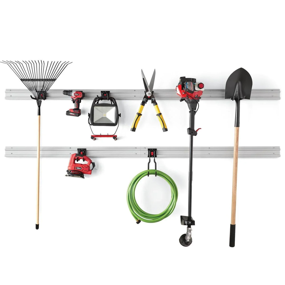 Snap 12-Piece Tough Hyper Organizer Quick-Release Kit Rail Garage System