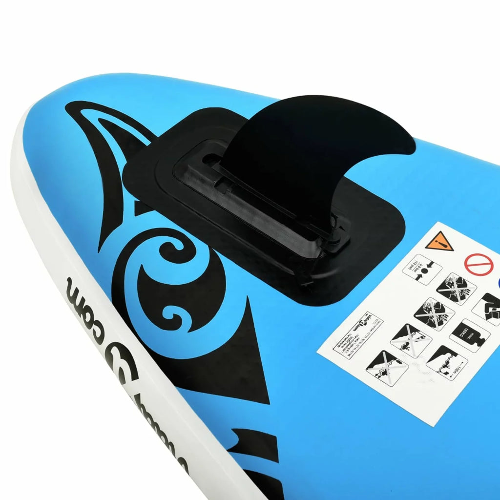 Inflatable 120.1"x29.9"x5.9" Paddleboard Blue Set Walmeck