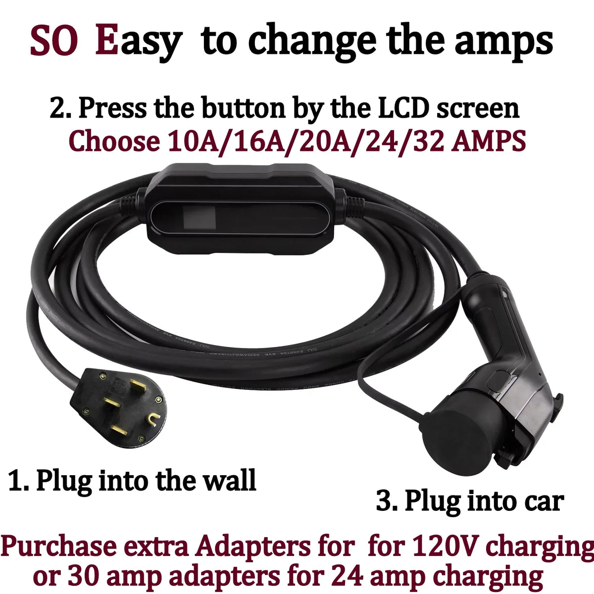 You (7.68 AMP Level Plug - KW), -with Set Charging Station EV Vehicles, Electric AMP, 24 14-50P 20 Charger The AMPS- 2- ,32 AMP, 16AMP, Couplago EVSE- AMP, AMP, 10 Power for 32