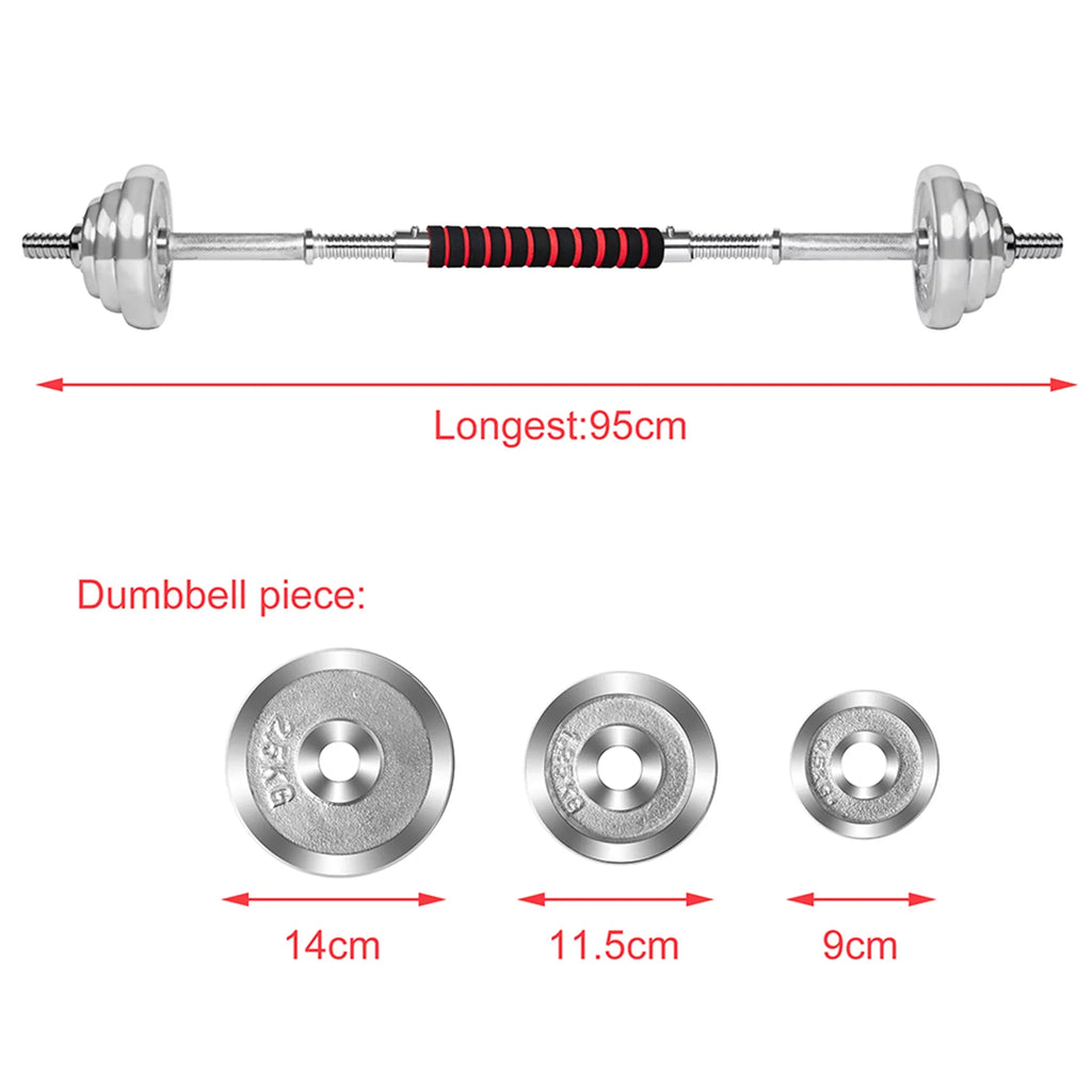 Dumbbells Adjustable Fitness 66LB Detachable Weight Gym SAYFUT Household for Silver Dumbbell Barbells Set Exercise,